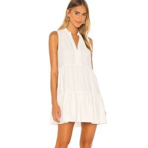 Amanda Uprichard Rylee Tiered Mini Dress White Sleeveless Size S